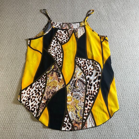 1XL Multicolor Animal Print Sleeveless Tank Top Party‎ Blouse - Picture 1 of 4